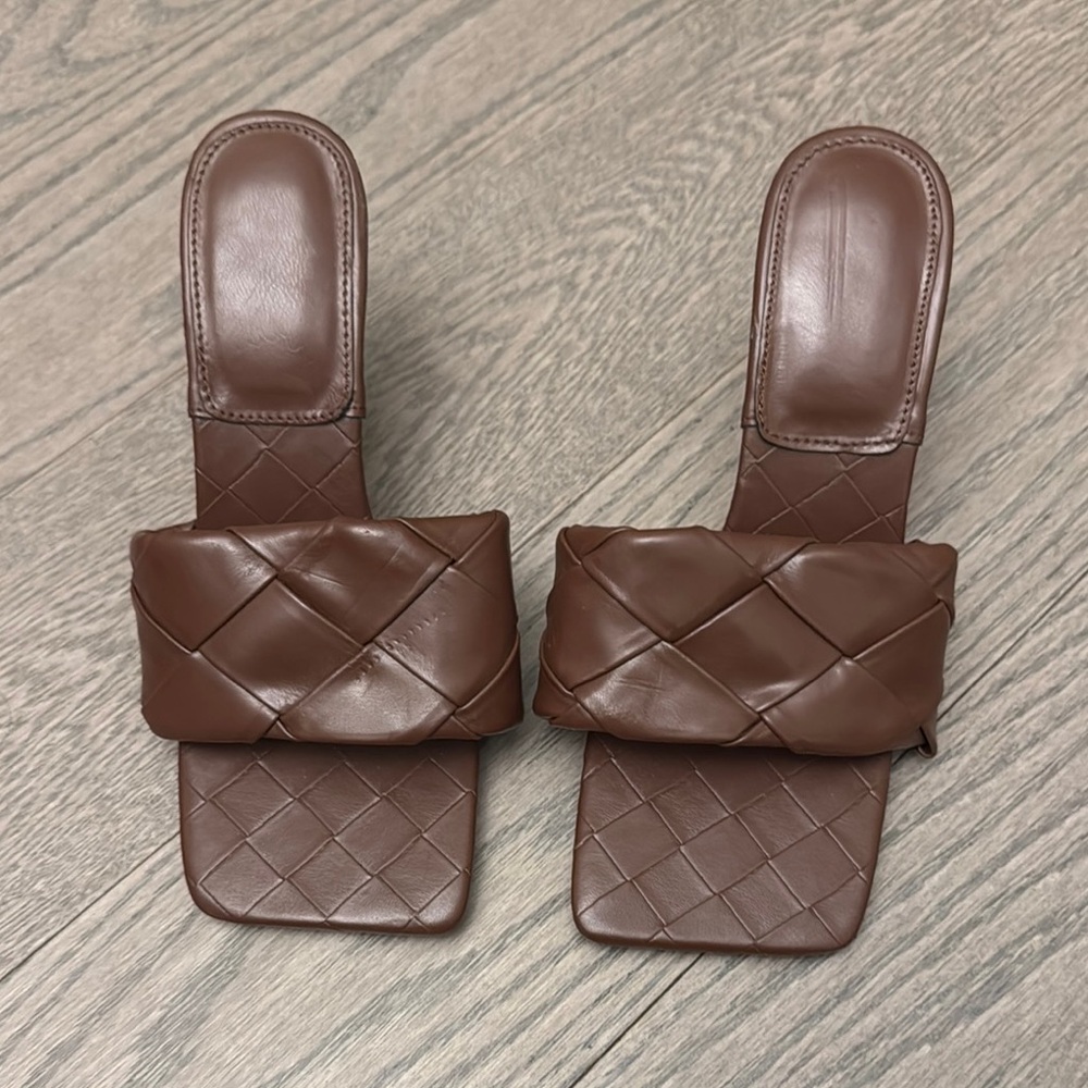 Brown Quilted Sandals
